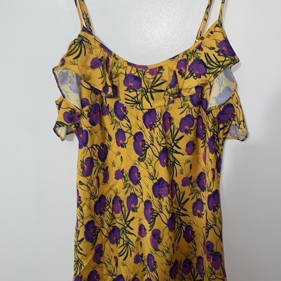 DELFI Collective Savannah Slip Yellow Purple Floral Dress - Picture 7 of 13